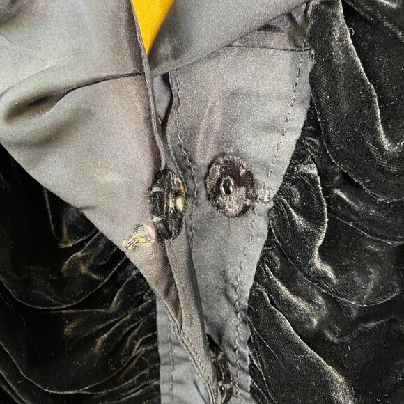 Vintage Magaschoni Women's Size 6 Velvet Silk Puff Collar Blazer Jacket Black - Picture 9 of 14